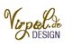 Logo mit Schriftzug "Virpol.de Design" in braun und lila Schrift auf weißem Hintergrund.