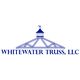 Logo of Whitewater Truss, LLC with a blue roof truss and weathervane design above the text.