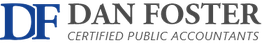 Logo for Dan Foster, Certified Public Accountants, with initials "DF" in blue.