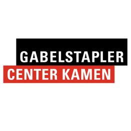Text: "Gabelstapler Center Kamen" auf schwarzem und rotem Hintergrund.