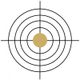 Zielscheibe mit schwarzen Linien und einem goldenen Zentrum.