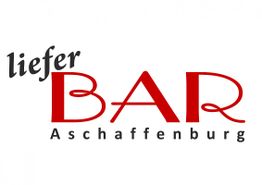 Logo mit dem Text: "lieferBAR Aschaffenburg" in roten Buchstaben auf weißem Hintergrund.