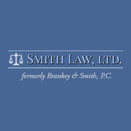 Smith Law, Ltd. logo with scales of justice symbol on a blue background.