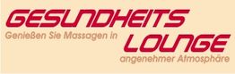 Text: "Gesundheits Lounge: Genießen Sie Massagen in angenehmer Atmosphäre."