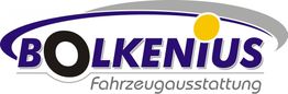 Logo von Bolkenius Fahrzeugausstattung, ovales Design mit gelbem Punkt über dem "I".