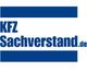 Blau-weißes Logo mit der Aufschrift „KFZ Sachverstand.de“ in fetten Buchstaben.