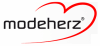 Logo mit dem Wort "modeherz" und einem roten Herzsymbol.