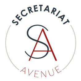 Logo circulaire avec les lettres SA. Texte : SECRETARIAT AVENUE.