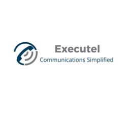 Executel logo: stylized face and phone icon with "Communications Simplified" tagline.