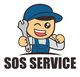 Disegno di un tecnico che strizza l'occhio con chiave inglese. Testo: "SOS Service".