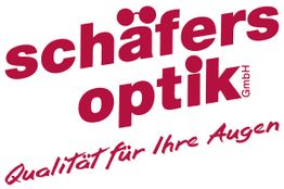 Logo von Schäfers Optik GmbH, rote Schrift: "Qualität für Ihre Augen".