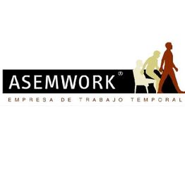 Logo de Asemwork, empresa de trabajo temporal, con figuras de personas caminando.