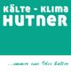 Grünes Logo mit weißem Text: "Kälte - Klima Hutner ...immer eine Idee kälter".