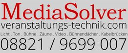 MediaSolver: Veranstaltungstechnik, Licht, Ton, Bühne. Nummer: 08821 / 9699 007.