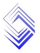 Abstraktes blau-weißes geometrisches Muster auf weißem Hintergrund.