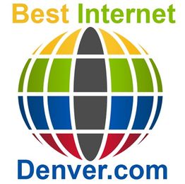 Colorful globe design with text "Best Internet Denver.com" above and below.