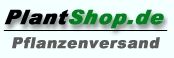 Text: "PlantShop.de Pflanzenversand", schwarz und grün hervorgehoben.
