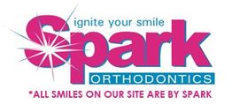 Logo for Spark Orthodontics with the slogan "ignite your smile."