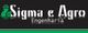 Logotipo "Sigma e Agro Engenharia" em fundo preto, com ícone verde de capacete e folha.