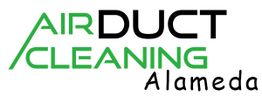 "Air Duct Cleaning Alameda logo with green and black text."