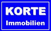 Blaues Logo mit weißem Text: "KORTE Immobilien".