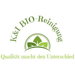 Logo von K&L BIO-Reinigung mit grünem Blattmotiv und Slogan „Qualität macht den Unterschied“.