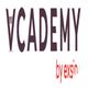 Logo met tekst "VCADEMY by exsin" in paarse en rode letters.