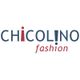 Textlogo: "Chicolino fashion" in blau und rot gestaltet.