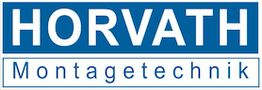 Blau-weißes Logo mit der Aufschrift "HORVATH Montagetechnik".