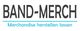 Textbild mit "BAND-MERCH" und "Merchandise herstellen lassen" in Blau.