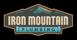 Logo featuring a mountain with the text "Iron Mountain Plumbing" on a black background.
