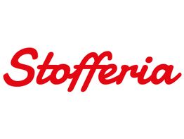 Roter Schriftzug "Stofferia" auf weißem Hintergrund.