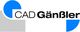 Logo mit blauem Kreis, grauem Quadrat und Text "CAD Gänßler".