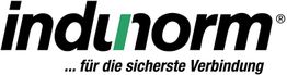 Logo von Indunorm mit dem Slogan „… für die sicherste Verbindung“ in schwarzer und grüner Schrift.
