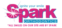 Logo for Spark Orthodontics with the text "ignite your smile."
