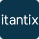 Blaues Logo mit weißem Schriftzug "itantix".