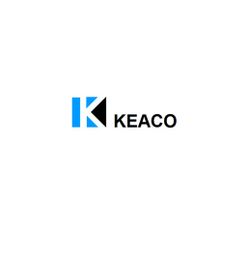 Blue and black geometric "K" logo with the text "KEACO" next to it.