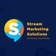 Logo reading "Stream Marketing Solutions. Get Known. Stay Known." on a dark blue background.