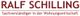 Text: "RALF SCHILLING Sachverständiger in der Wohnungswirtschaft" in roter Schrift auf weißem Hintergrund.