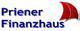 Logo von Priener Finanzhaus, blauer Text und rotes Segel ähnliches Symbol.