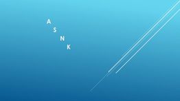 Texte blanc "ASN K" sur fond bleu, lignes diagonales blanches à droite.