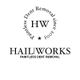 Logo von Hailworks: "Paintless Dent Removal since 2005", mit Initialen "HW".