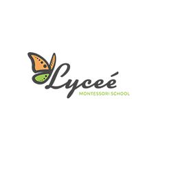 Logo of Lycée Montessori School with a butterfly design.