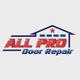 Logo for All Pro Door Repair with a house and a red star above the garage.