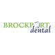 Brockport Dental logo with green and blue text, featuring a tooth design.
