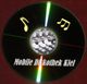 CD mit Audio-Mixer in der Mitte, Noten und Text: "Mobile Diskothek Kiel".