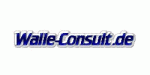 Logo mit blauem Schriftzug "Walle-Consult.de" auf weißem Hintergrund.