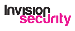 Logo displaying "Invision Security" with a black and pink color scheme.