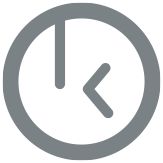 Graues Uhrsymbol mit Zeigern auf 11 und 4 Uhr.