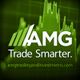 AMG logo with "Trade Smarter" and website URL on green background with financial graph.